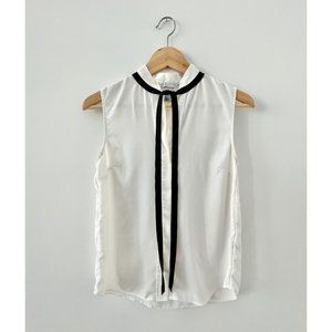 H&M White Blouse with Black Ties US Size 2 / EUR 34